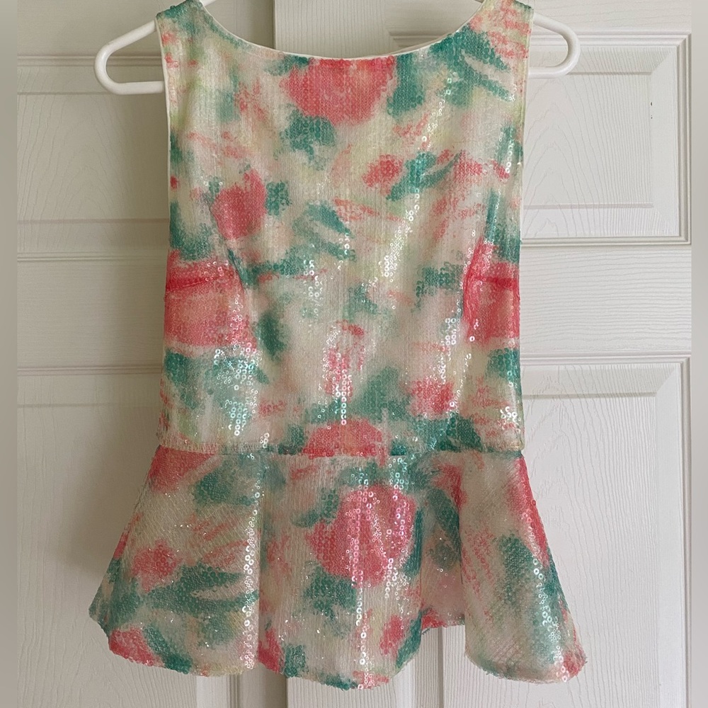 Alice + Olivia peplum sequin top size small